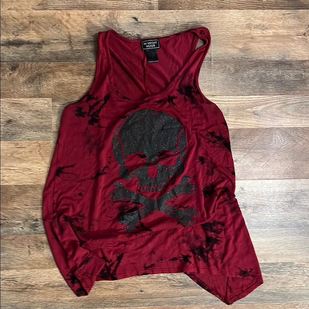 Modern Lux Red and Black Skull Tank Top